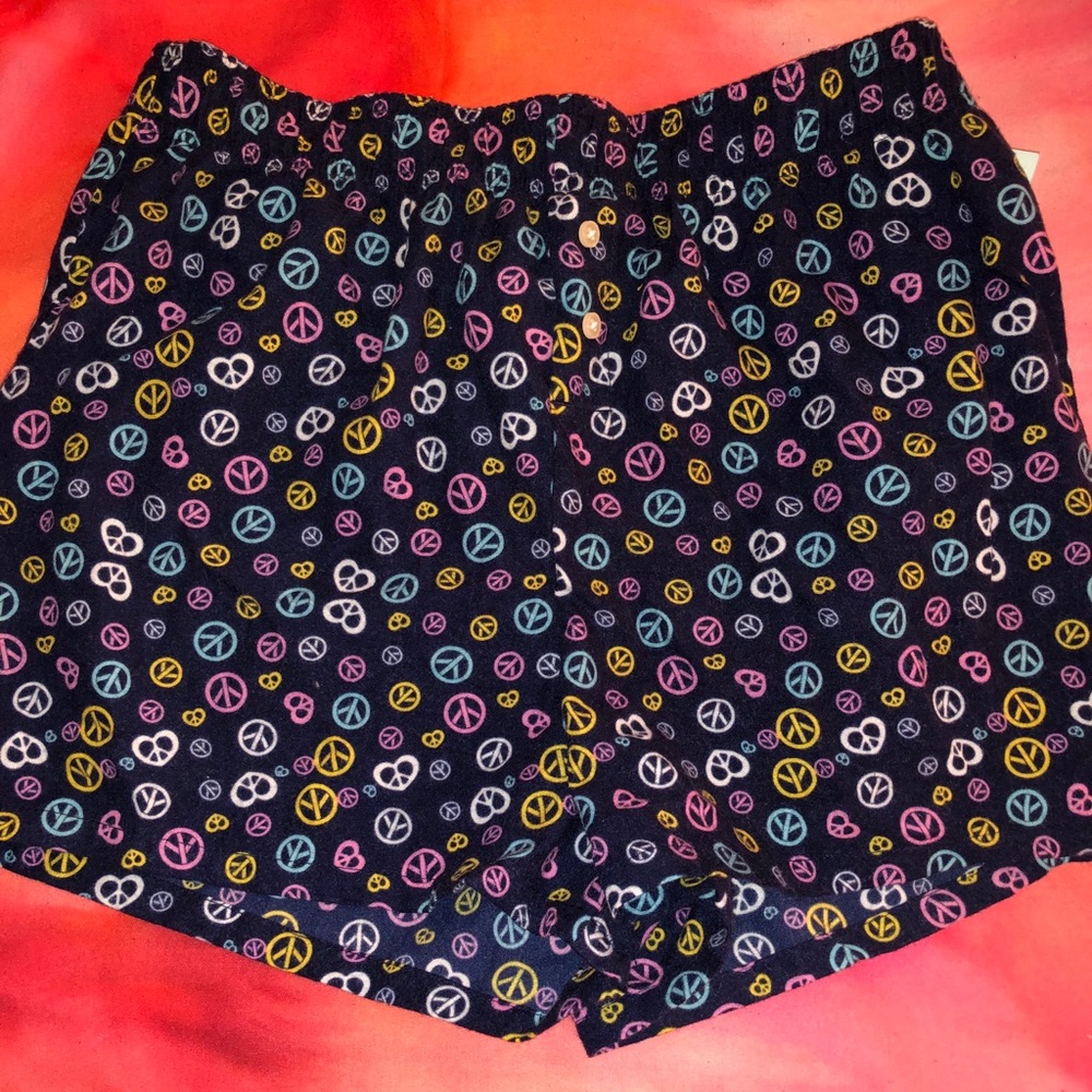 Navy Peace Sign Girls’ Boxer Shorts